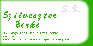 szilveszter berke business card